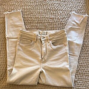 We The Free Light Tan Cropped Jeans